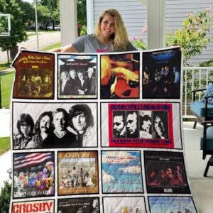 Crosby Stills Nash And Young Quilt Blanket  Quilt